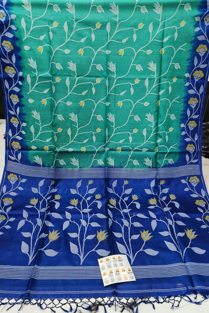 Boshonto Lata Gachi Tussar Jamdani Saree