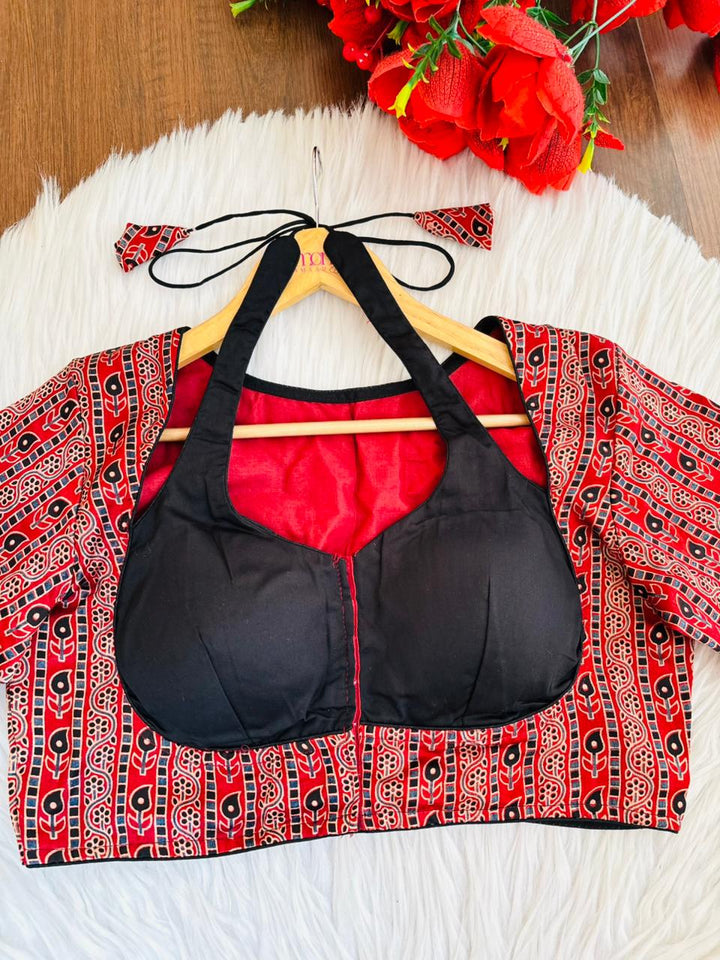 Rupavarna Ajrakh Masaba Blouse