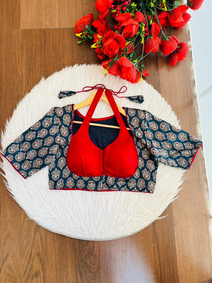Rupavarna Ajrakh Masaba Blouse