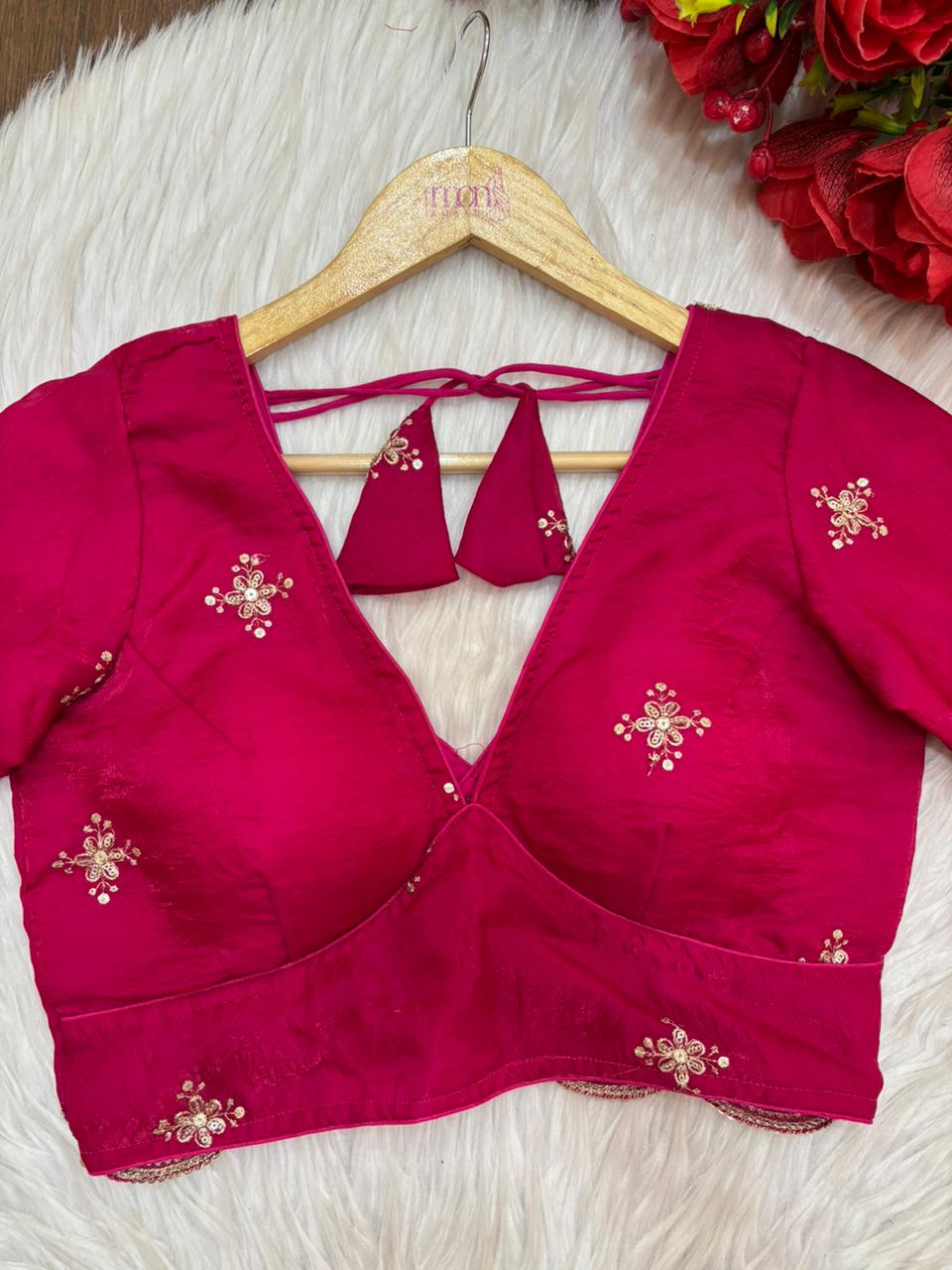 Standing Out - Fendy V neck Silk Blouse