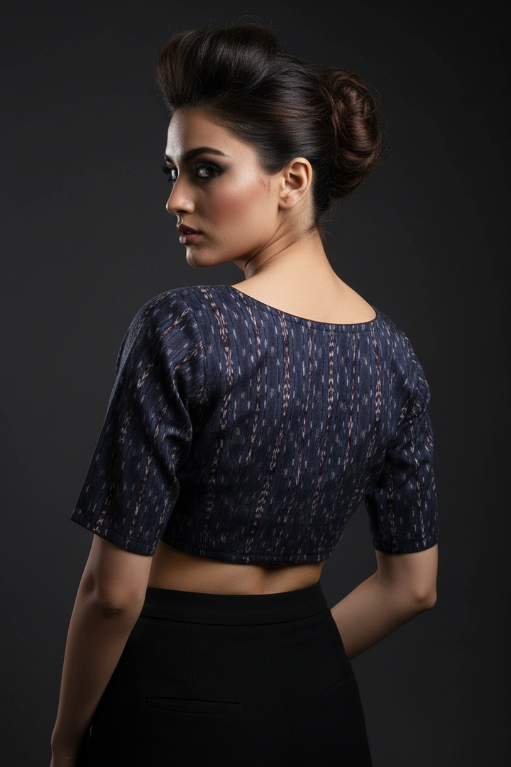 Ikkat Elegance - Printed Cotton Designer Blouse