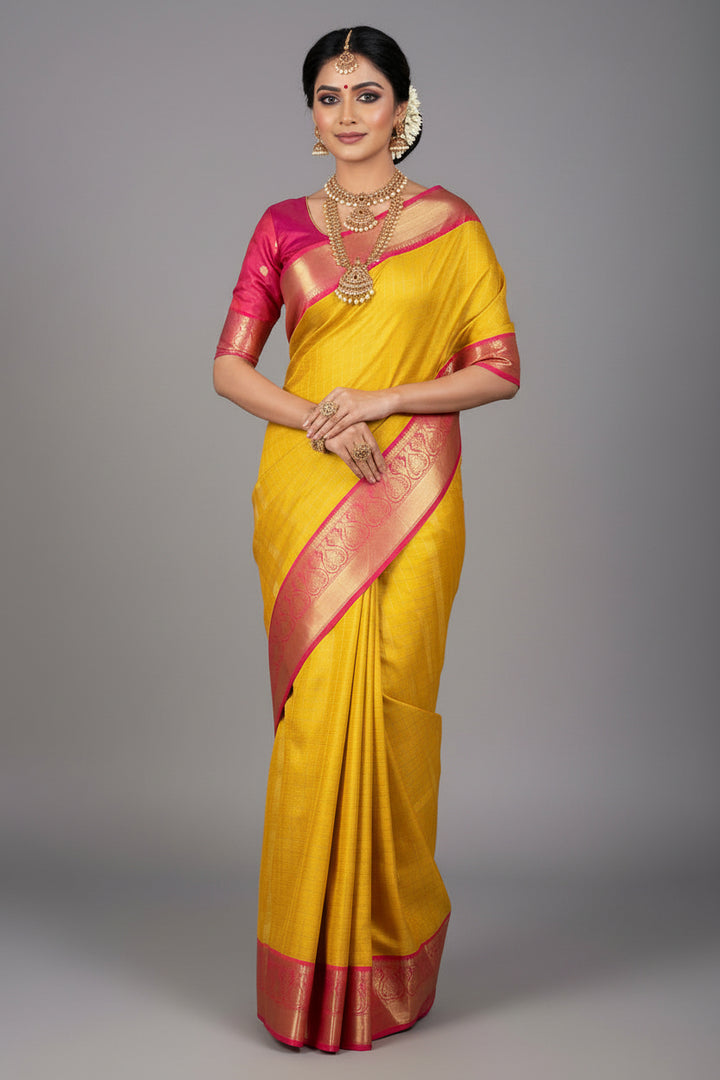 Sunrise Splendor Banarasi  Kanchipuram Saree