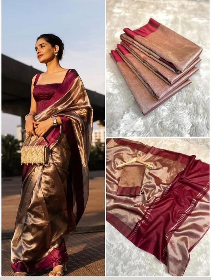 Eclipse Gold Tissue Banarasi Silk Saree