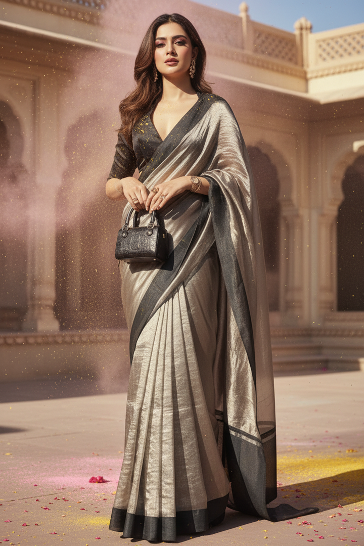 Eclipse Gold Tissue Banarasi Silk Saree