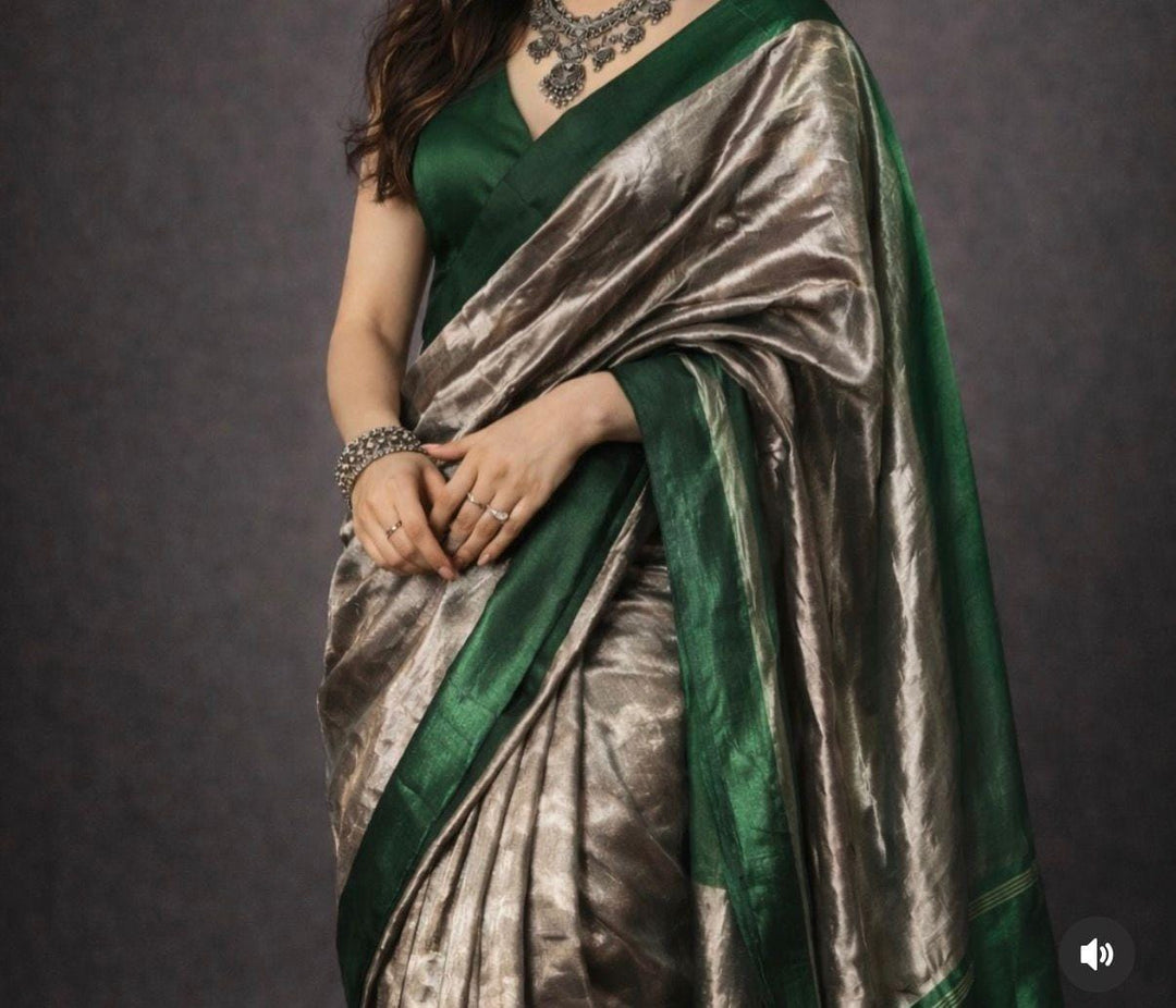 Eclipse Gold Tissue Banarasi Silk Saree