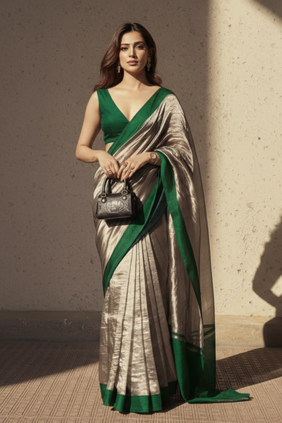 Eclipse Gold Tissue Banarasi Silk Saree