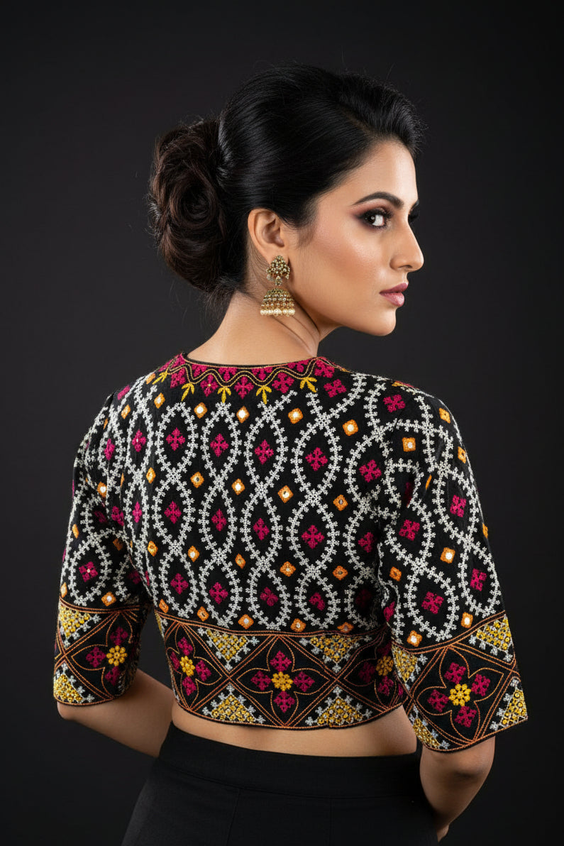 Kutch Style Vichitra Silk Blouse