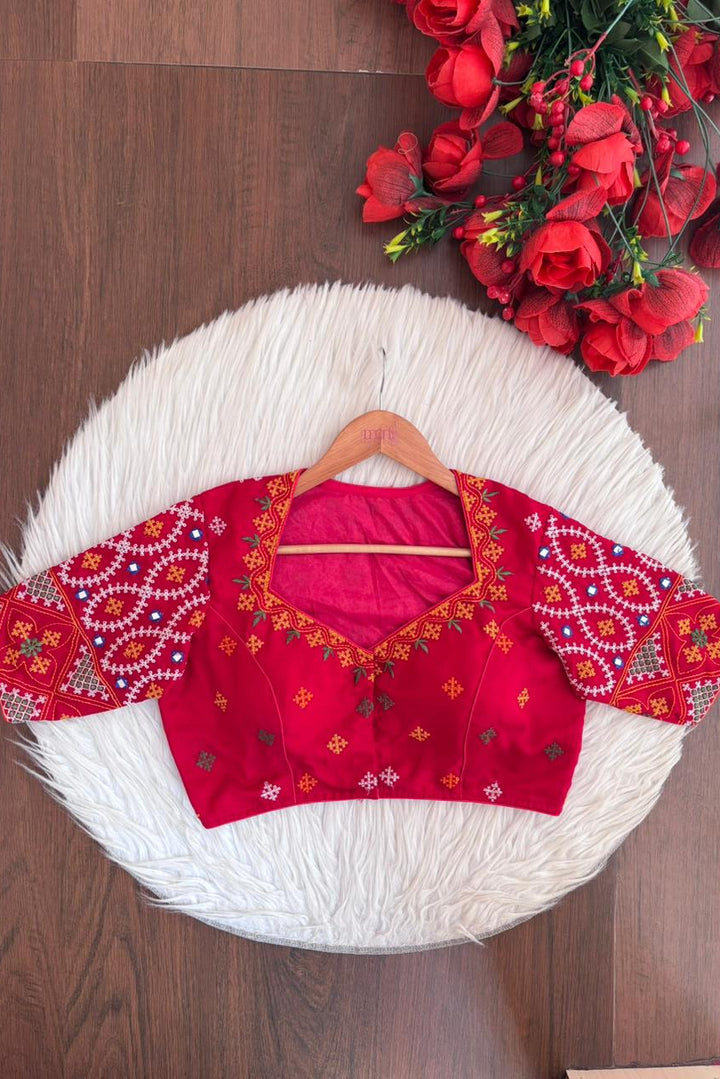 Kutch Style Vichitra Silk Blouse