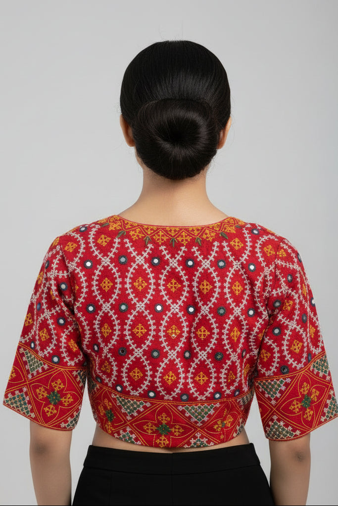 Kutch Style Vichitra Silk Blouse