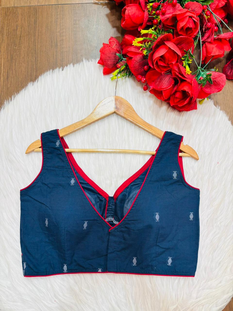 Rustic Charm Designer Cotton Blouse