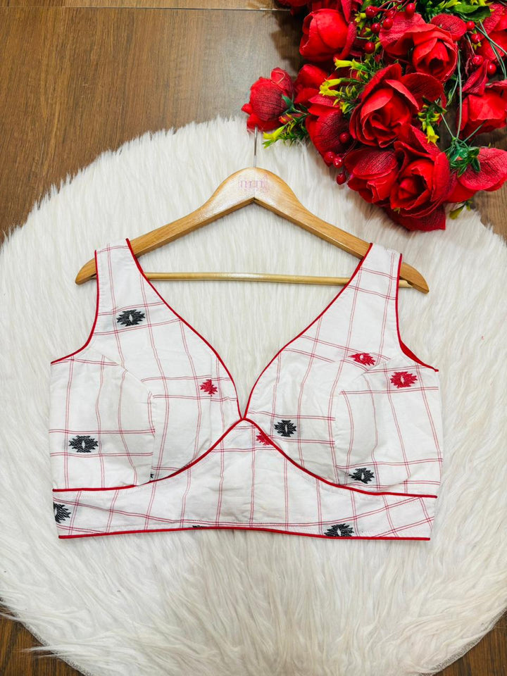 Rustic Charm Designer Cotton Blouse