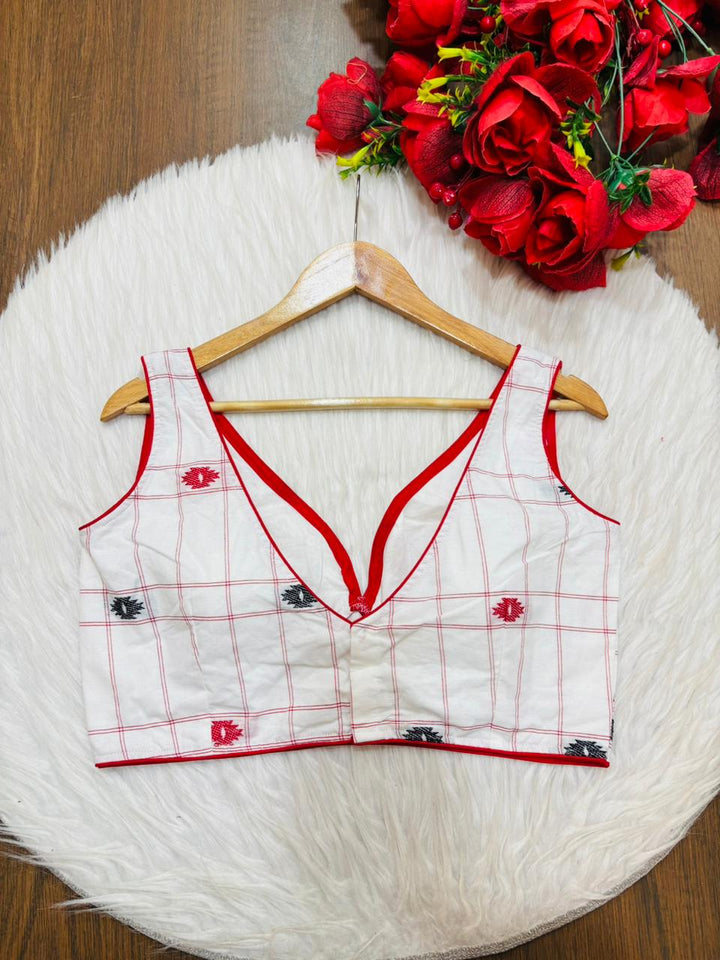 Rustic Charm Designer Cotton Blouse
