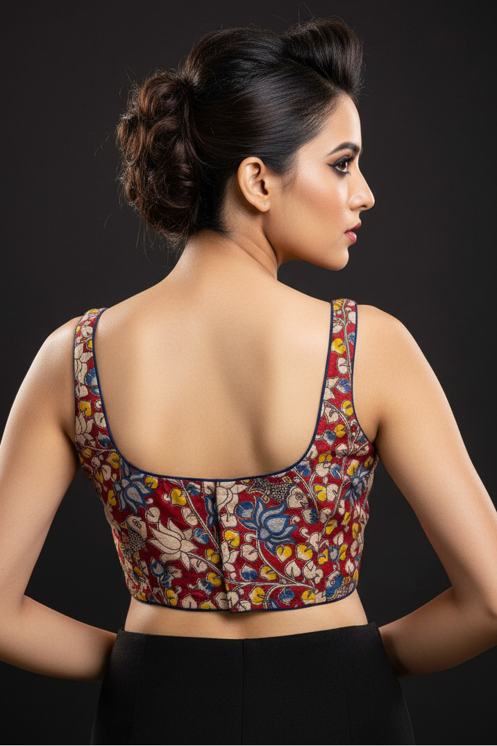 Pop Fusion kalamkari-Designer Blouse