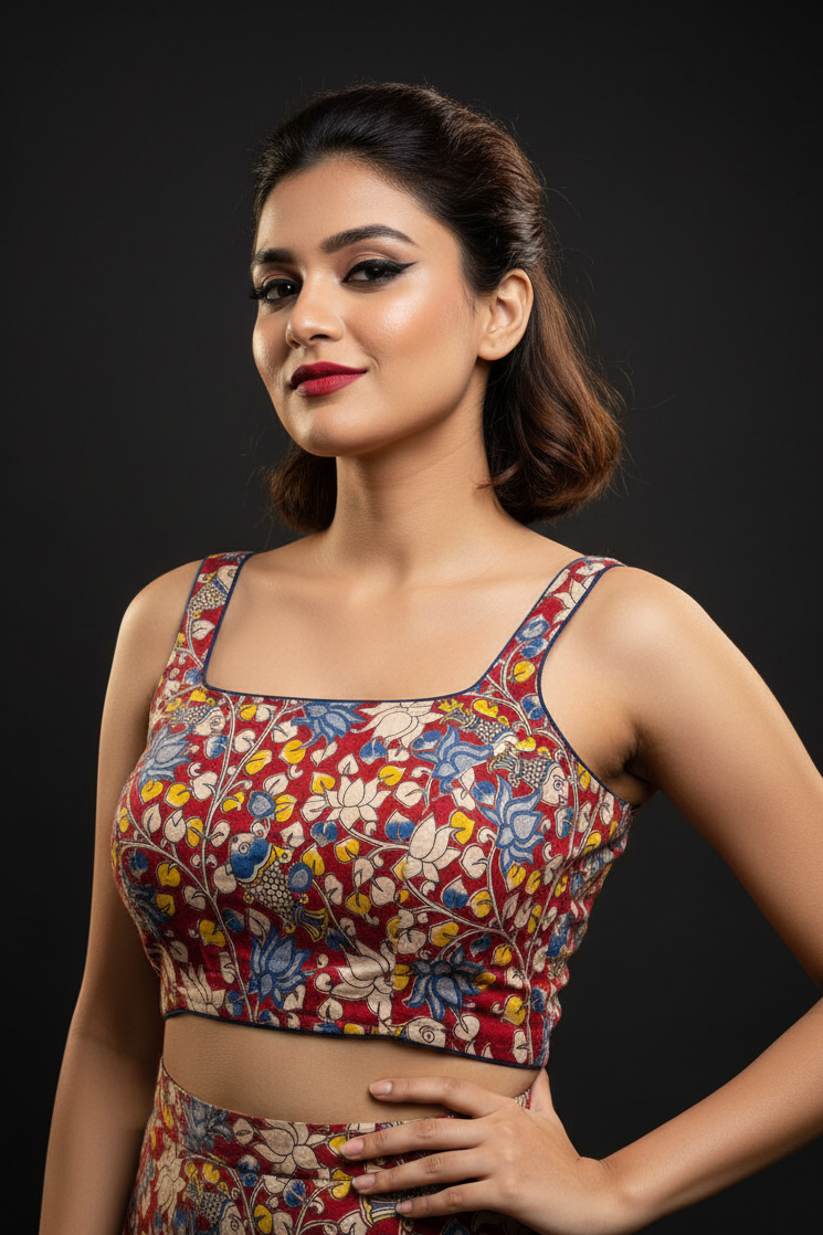 Pop Fusion kalamkari-Designer Blouse
