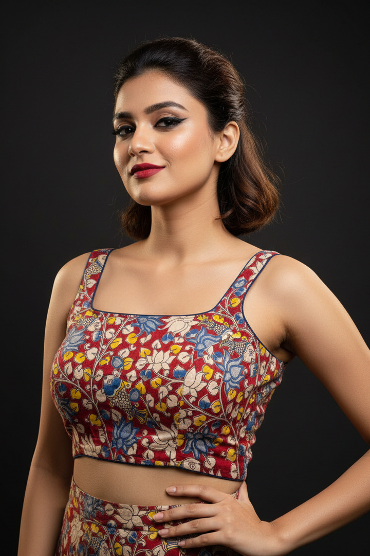 Pop Fusion kalamkari-Designer Blouse