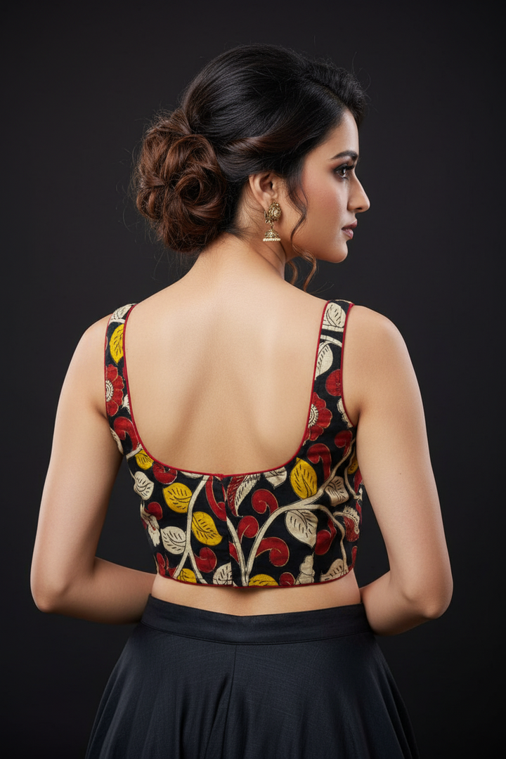 Pop Fusion kalamkari-Designer Blouse