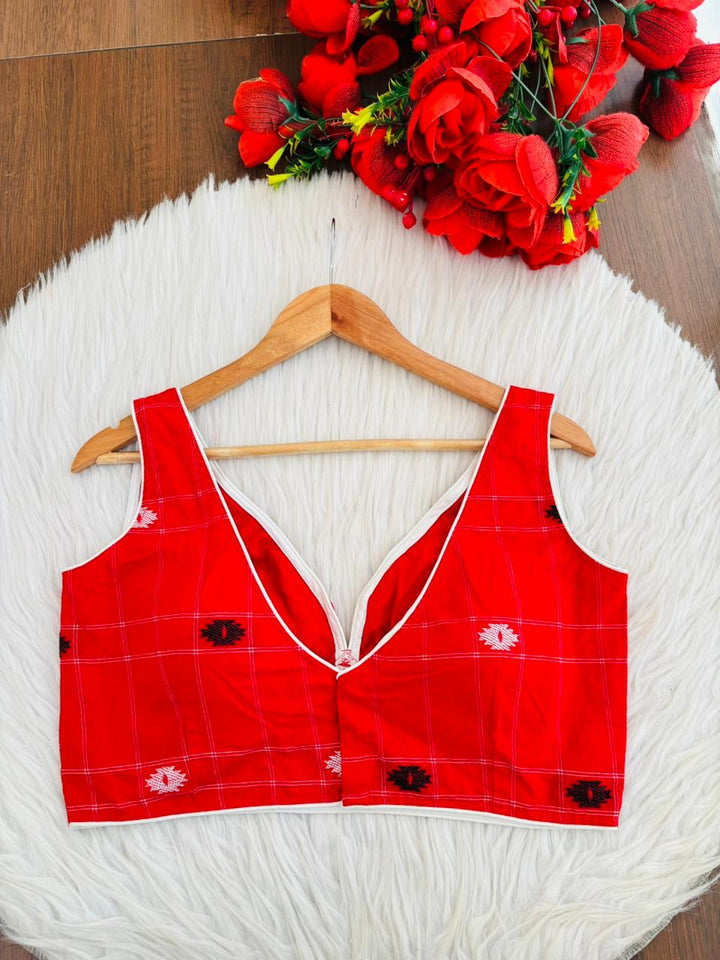 Rustic Charm Designer Cotton Blouse