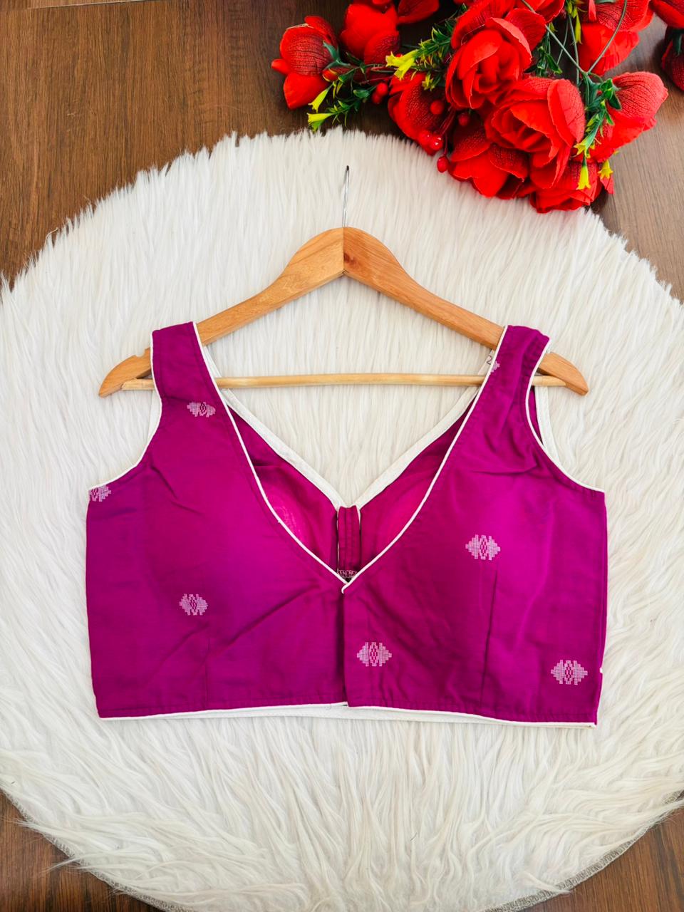 Rustic Charm Designer Cotton Blouse