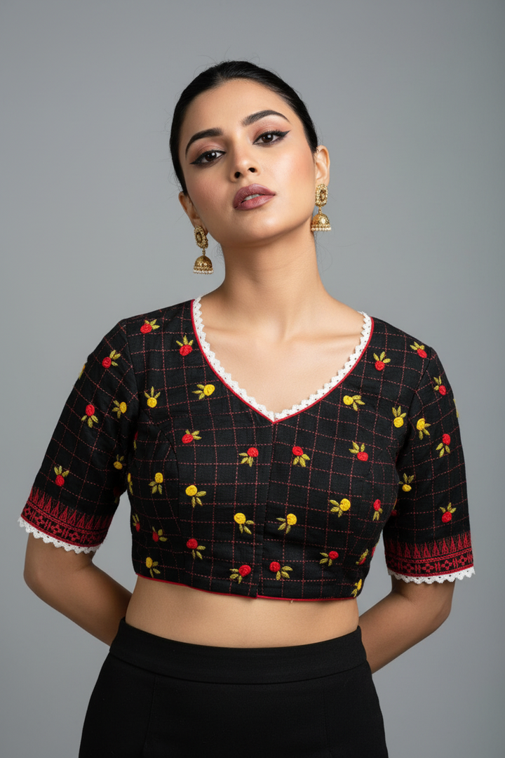 Shade Of French Knot (Designer Cotton Blouse)