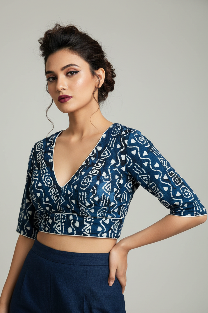 Fresh Start - Printed Cotton Designer Blouse