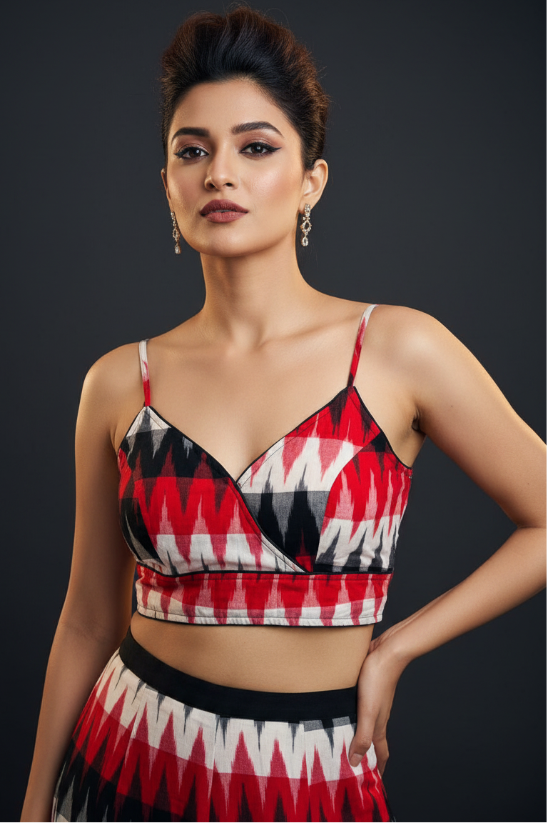 Style In Sunny Days-Ikkat Blouse