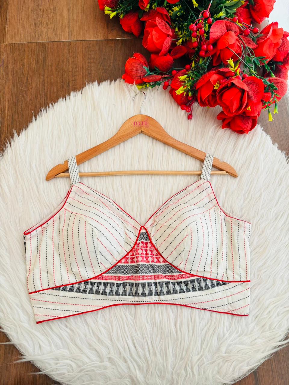 RongTulika Jamdani Designer Cotton Blouse