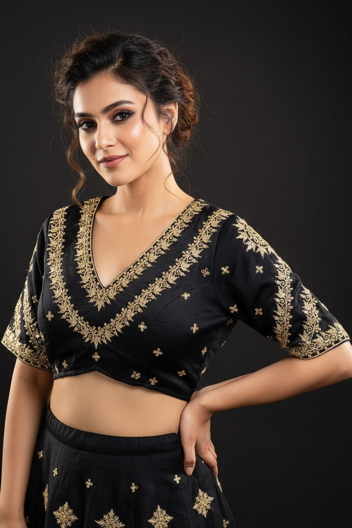 Infinity Loop Designer Fancy Silk Blouse