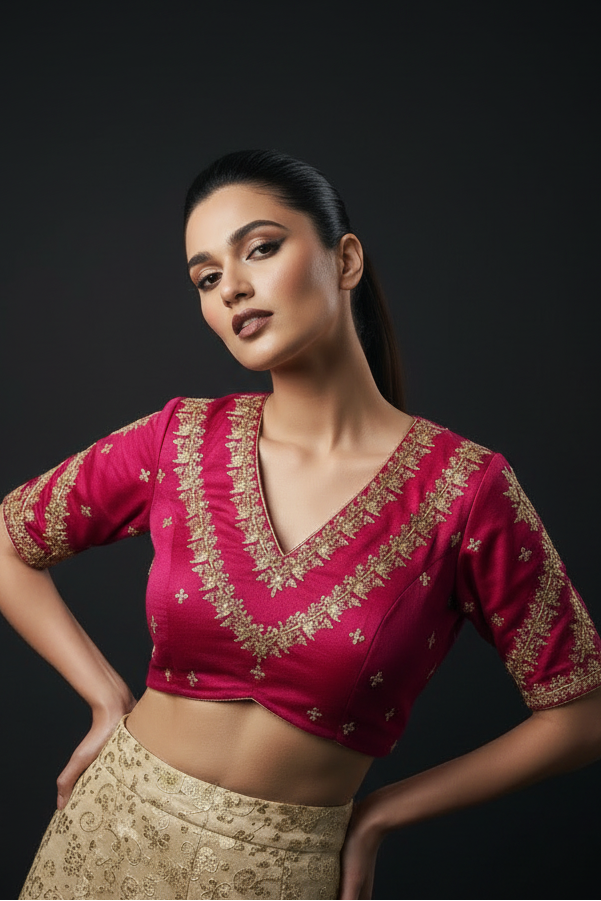 Infinity Loop Designer Fancy Silk Blouse