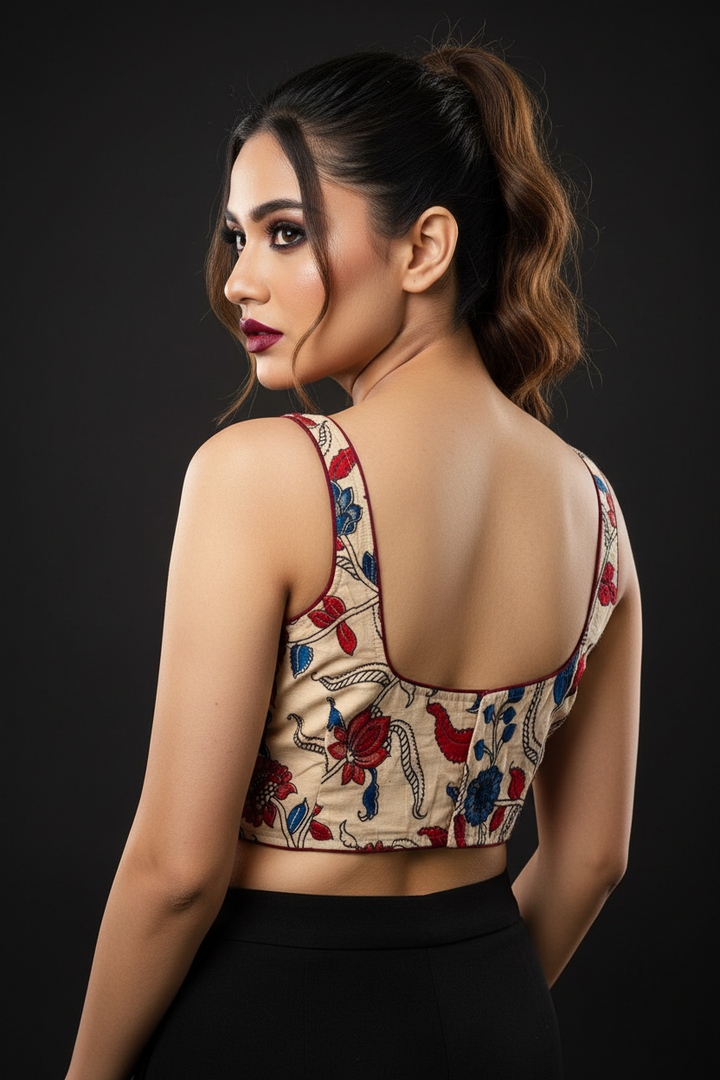 Pop Fusion kalamkari-Designer Blouse