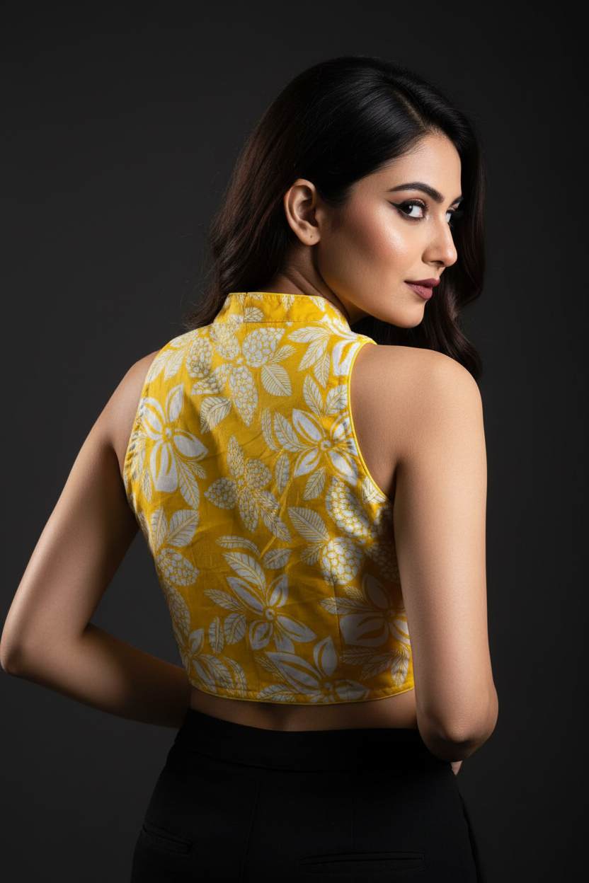 Color Pop Halter Neck Blouse