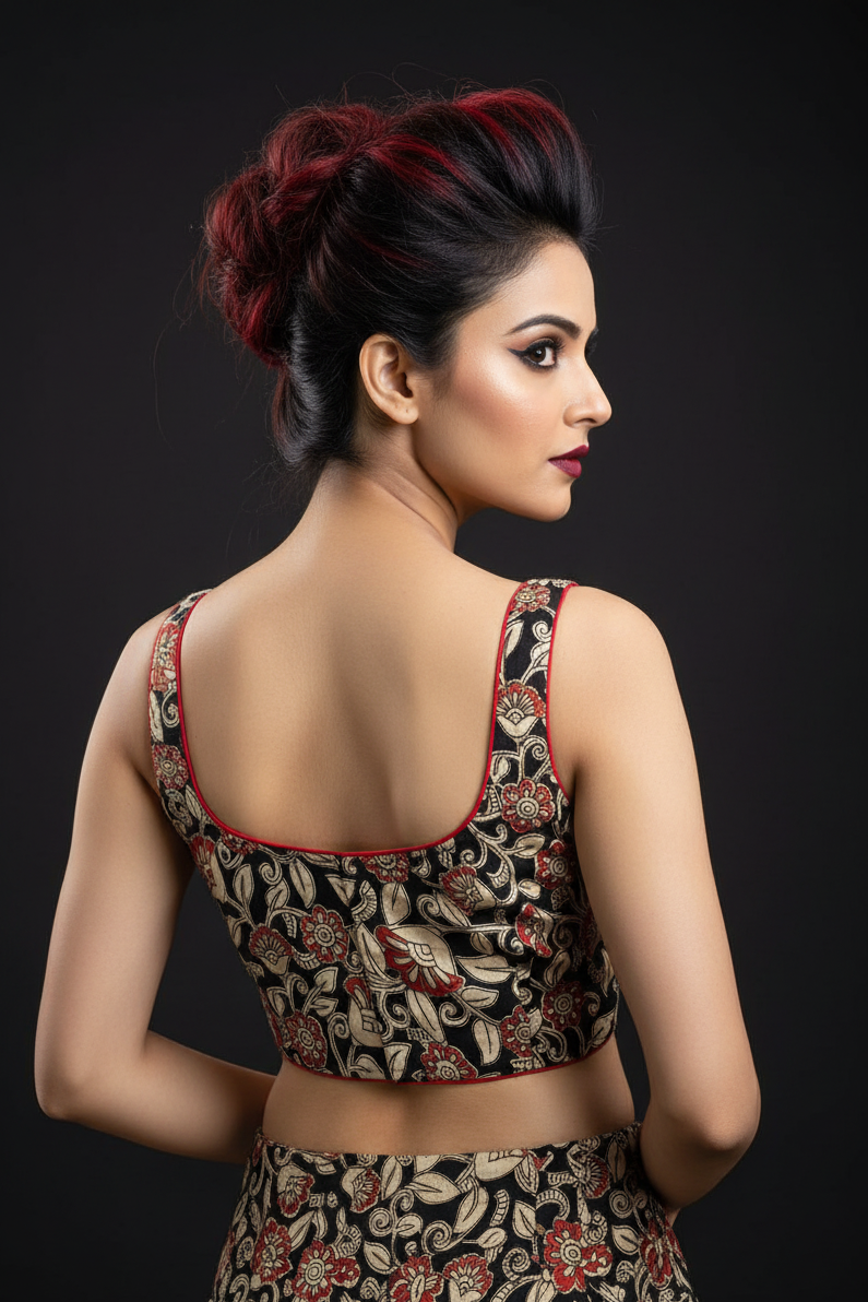 Pop Fusion kalamkari-Designer Blouse