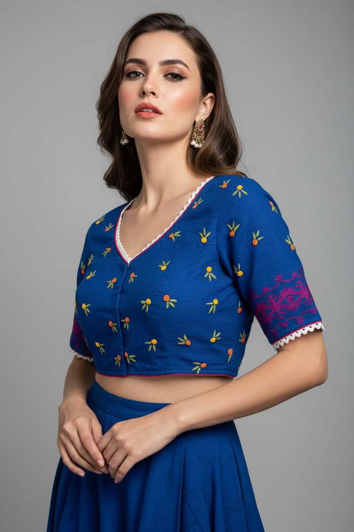 Shade Of French Knot (Designer Cotton Blouse)