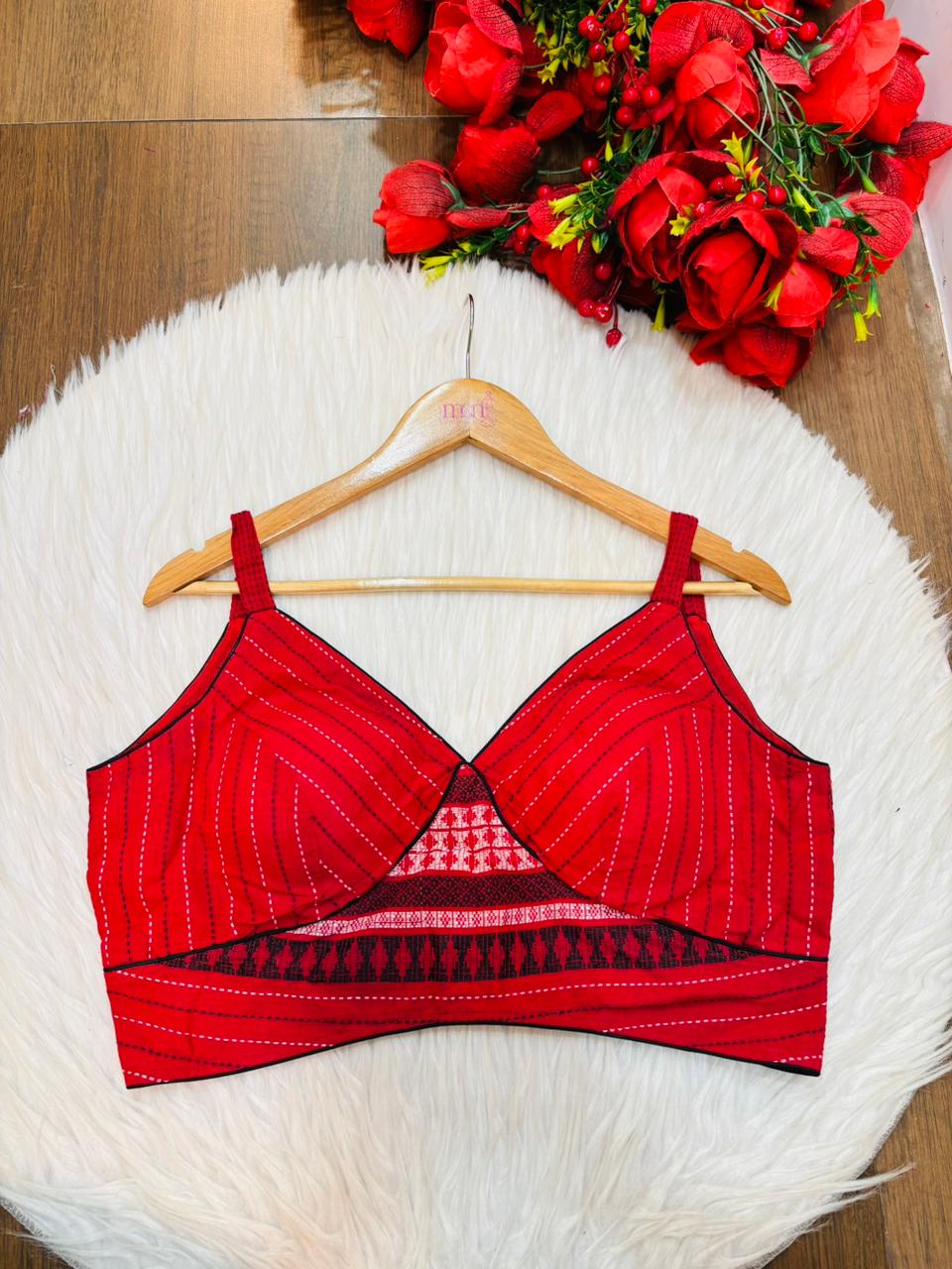 RongTulika Jamdani Designer Cotton Blouse