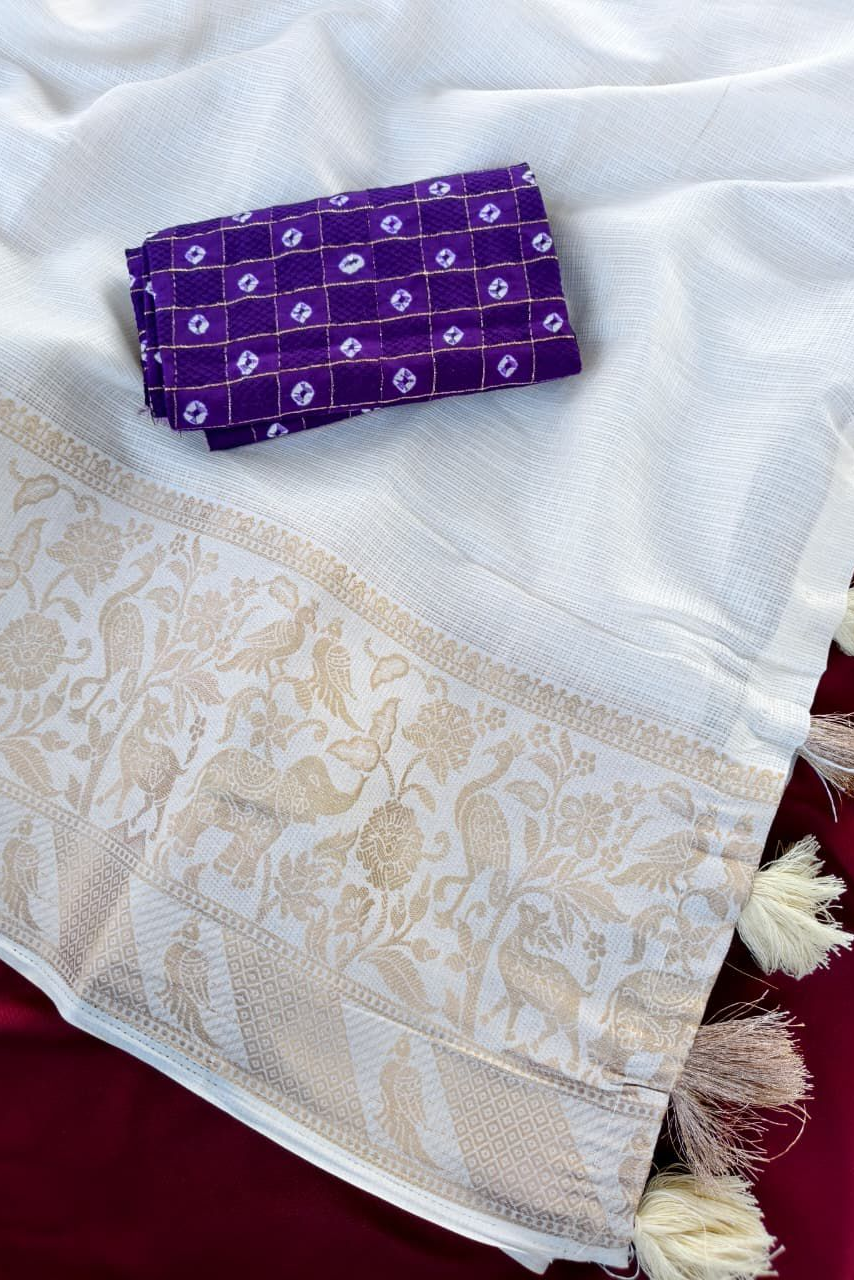 Rajsi Ivory Kota Saree