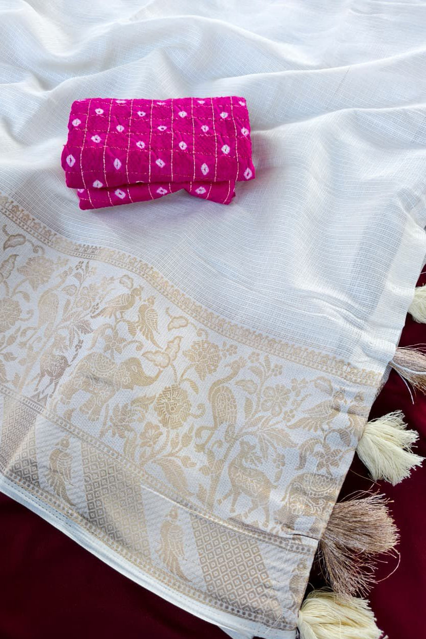 Rajsi Ivory Kota Saree