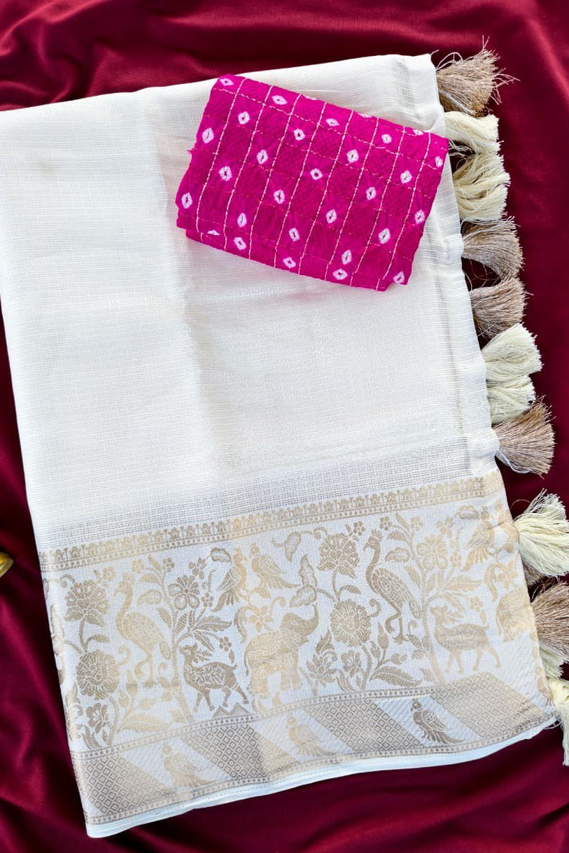 Rajsi Ivory Kota Saree