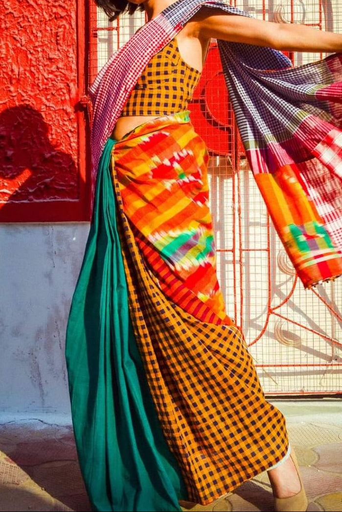 Mridu Chaya Mixmatch Cotton Saree