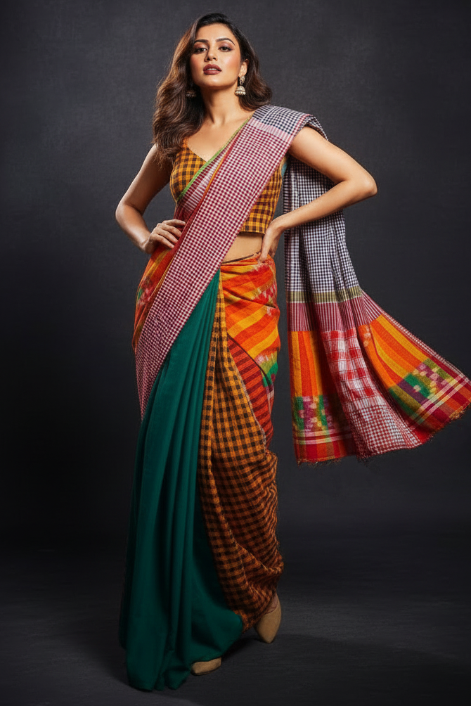 Mridu Chaya Mixmatch Cotton Saree