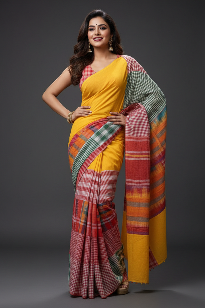 Mridu Chaya Mixmatch Cotton Saree