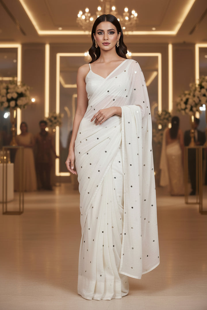 Sitara Snow- Khadi Cotton Saree
