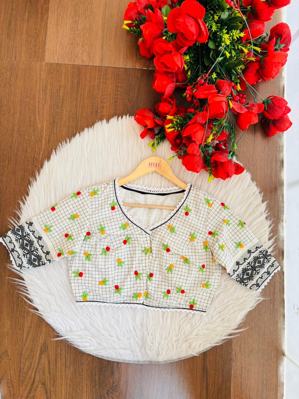 Shade Of French Knot (Designer Cotton Blouse)