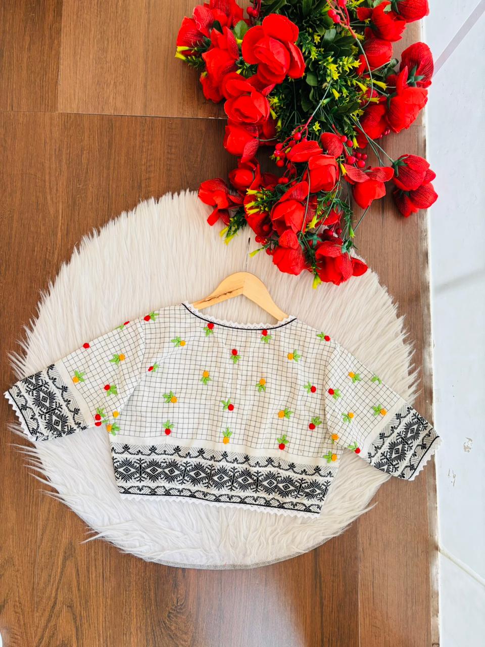 Shade Of French Knot (Designer Cotton Blouse)