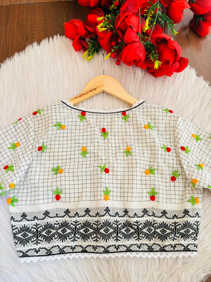 Shade Of French Knot (Designer Cotton Blouse)