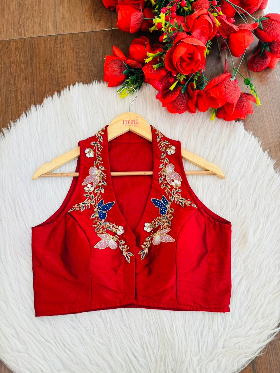 Dreamy Look- Aari Hand work Halter Blouse