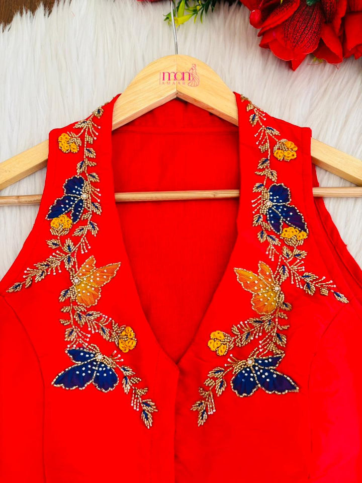 Dreamy Look- Aari Hand work Halter Blouse