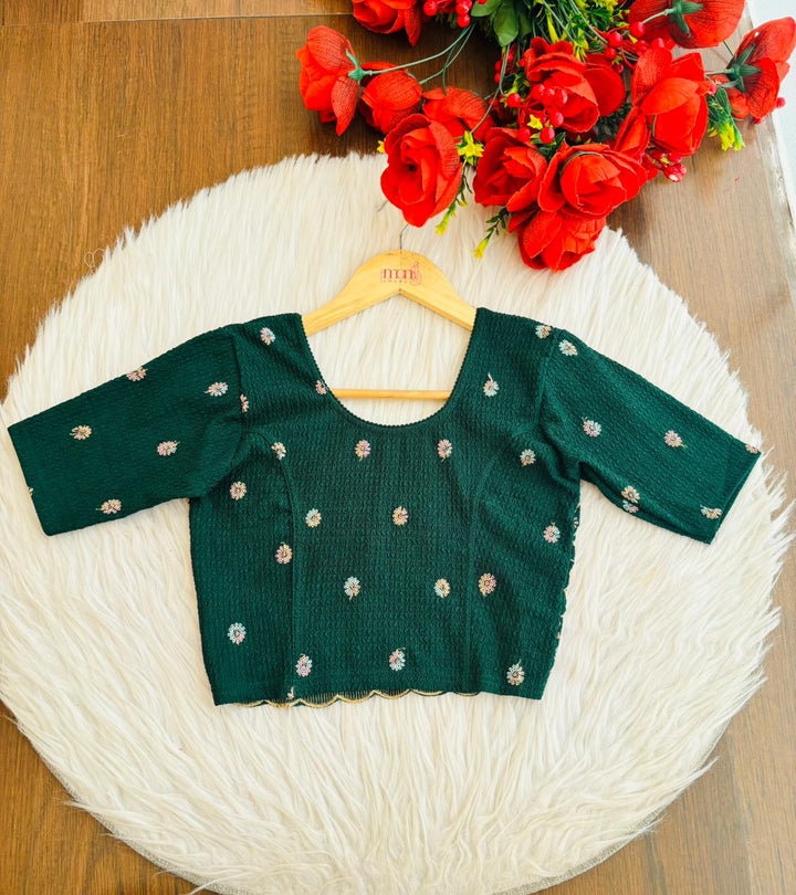 Finest of fine- Floral Stretchable Knitted Blouse