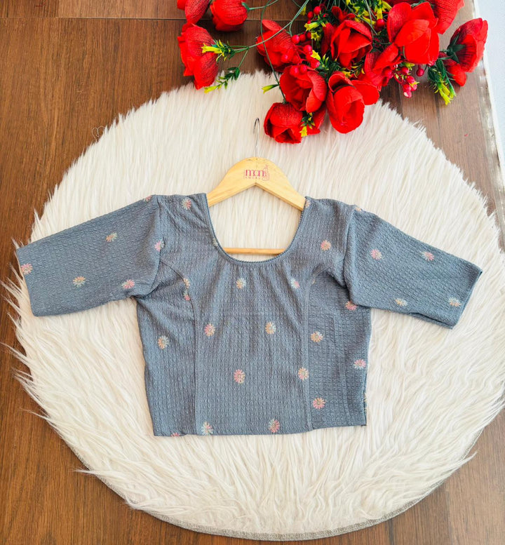 Finest of fine- Floral Stretchable Knitted Blouse