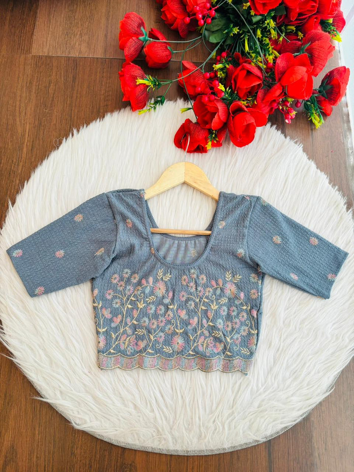 Finest of fine- Floral Stretchable Knitted Blouse