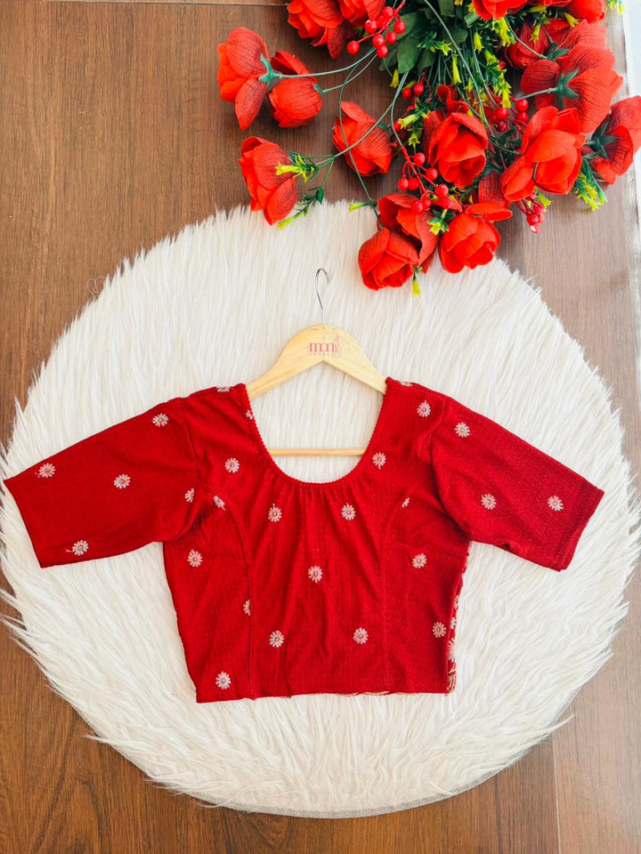 Finest of fine- Floral Stretchable Knitted Blouse