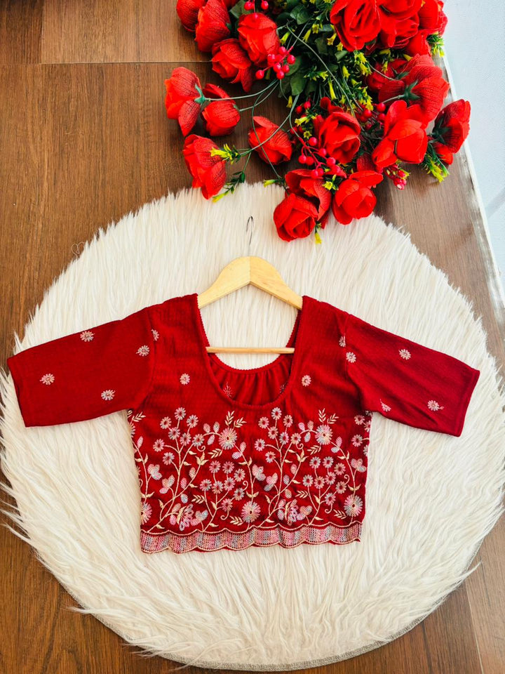 Finest of fine- Floral Stretchable Knitted Blouse